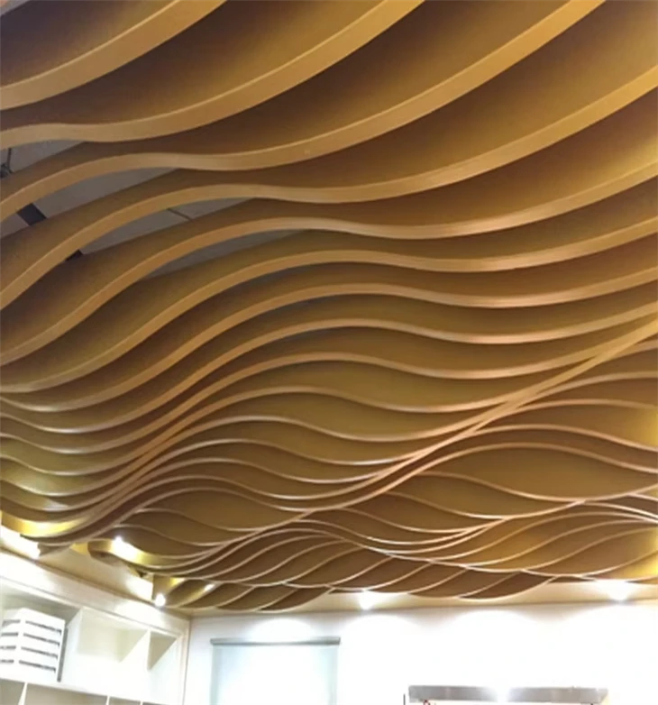 Aluminum Unveil Arc Shape Wave Baffle Ceiling china factory